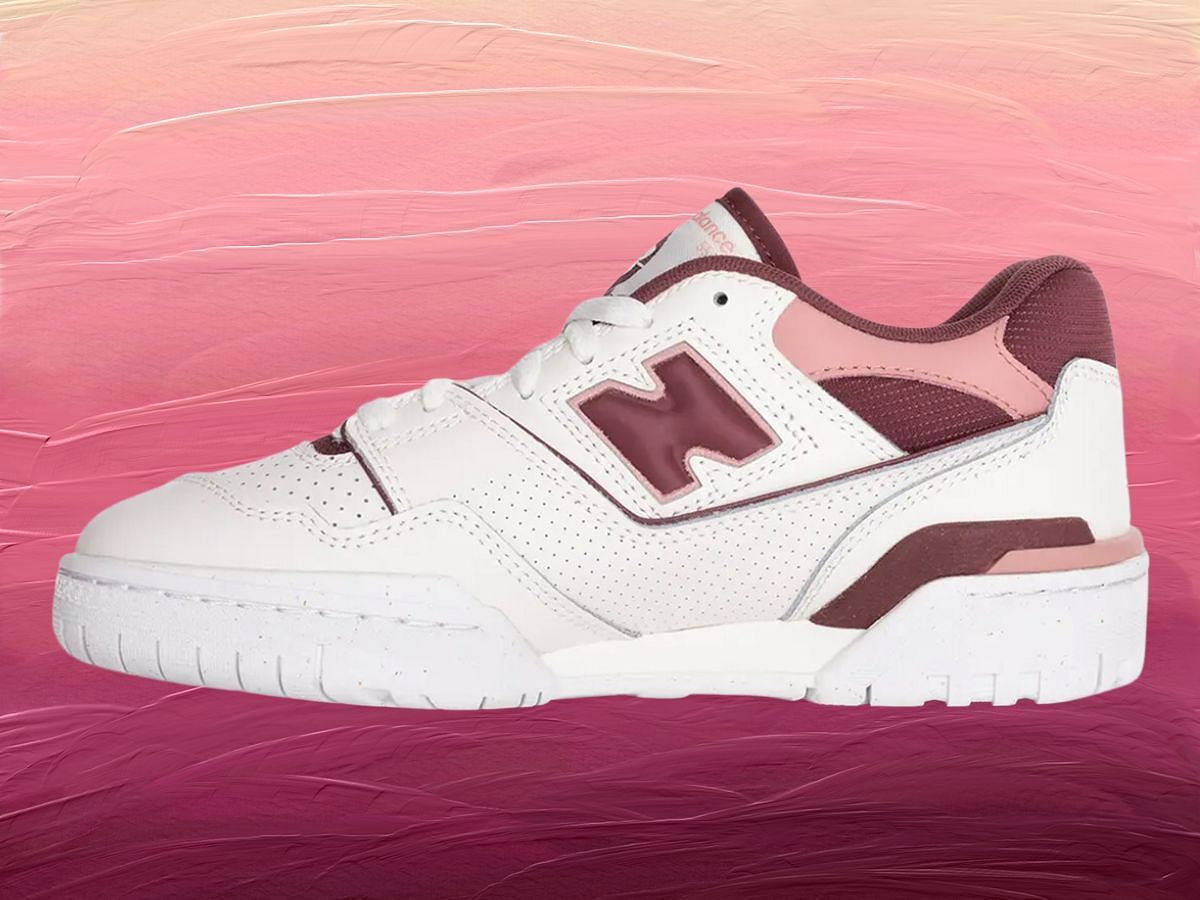 New Balance 550 &ldquo;White/Washed Burgundy&rdquo; sneakers (Image via SN)