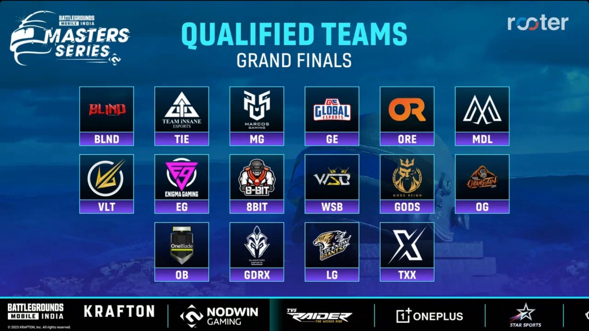 BGMS 2023 Grand Finals: All 16 qualified teams and dates