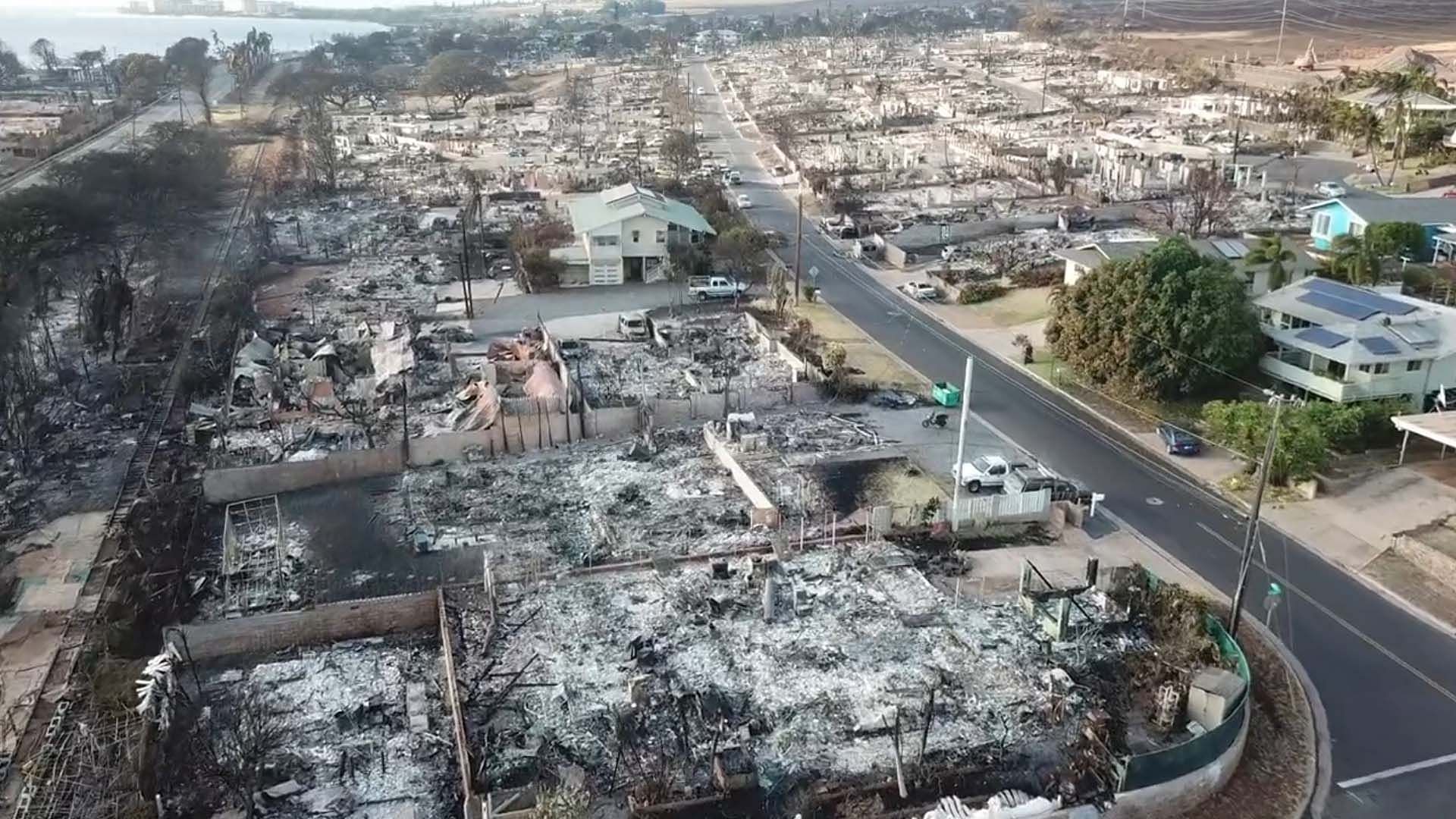 Authorities and locals survey extent of destruction in wake of the Maui wildfires (Image via Twitter/@digitalphotobuz)