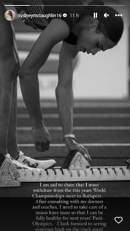 Sydney McLaughlin-levrone shared a story on Instagram