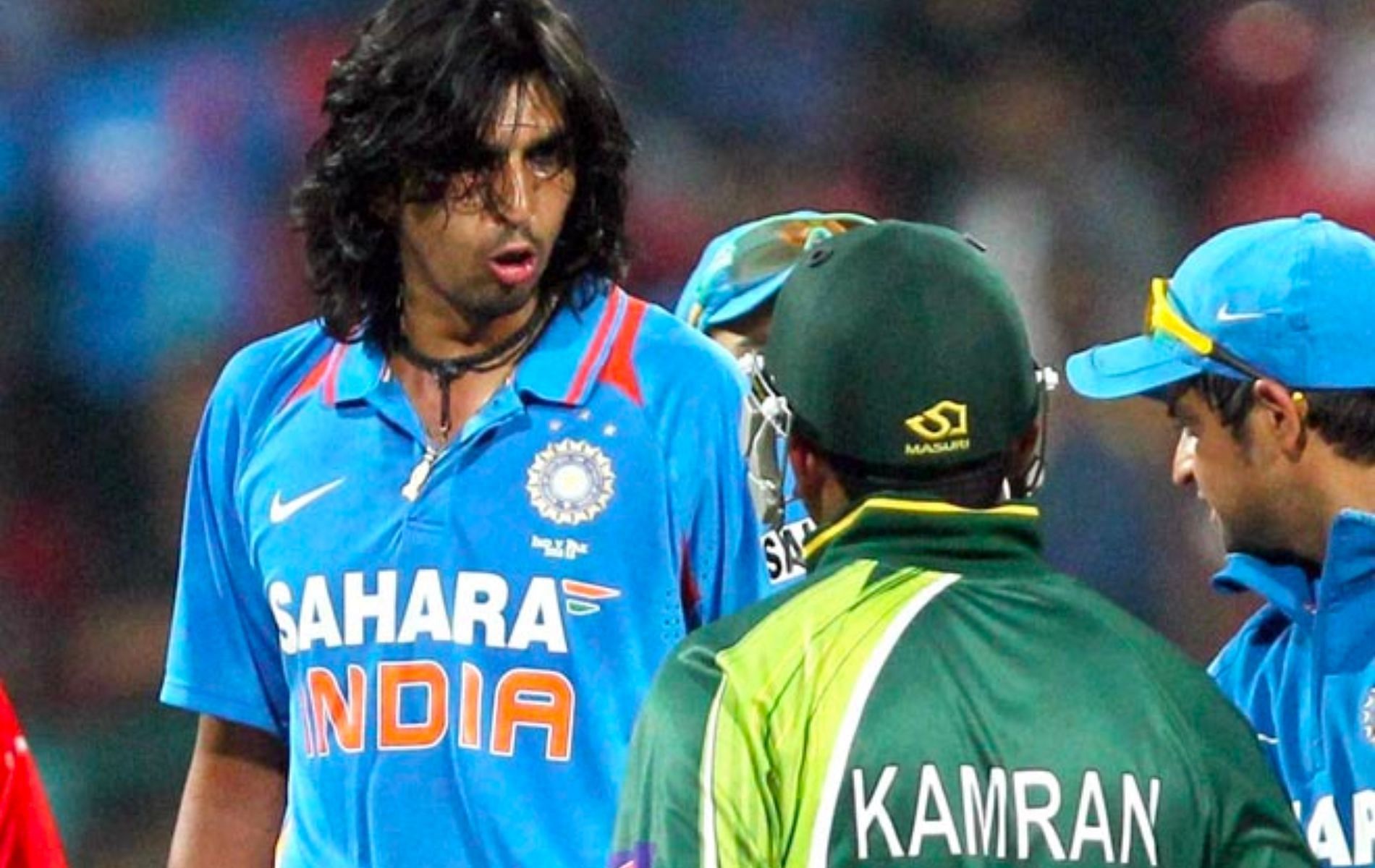 Ishant Sharma and Kamran Akmal were involved in a heated exchange in December 2012. (Pic: Twitter)