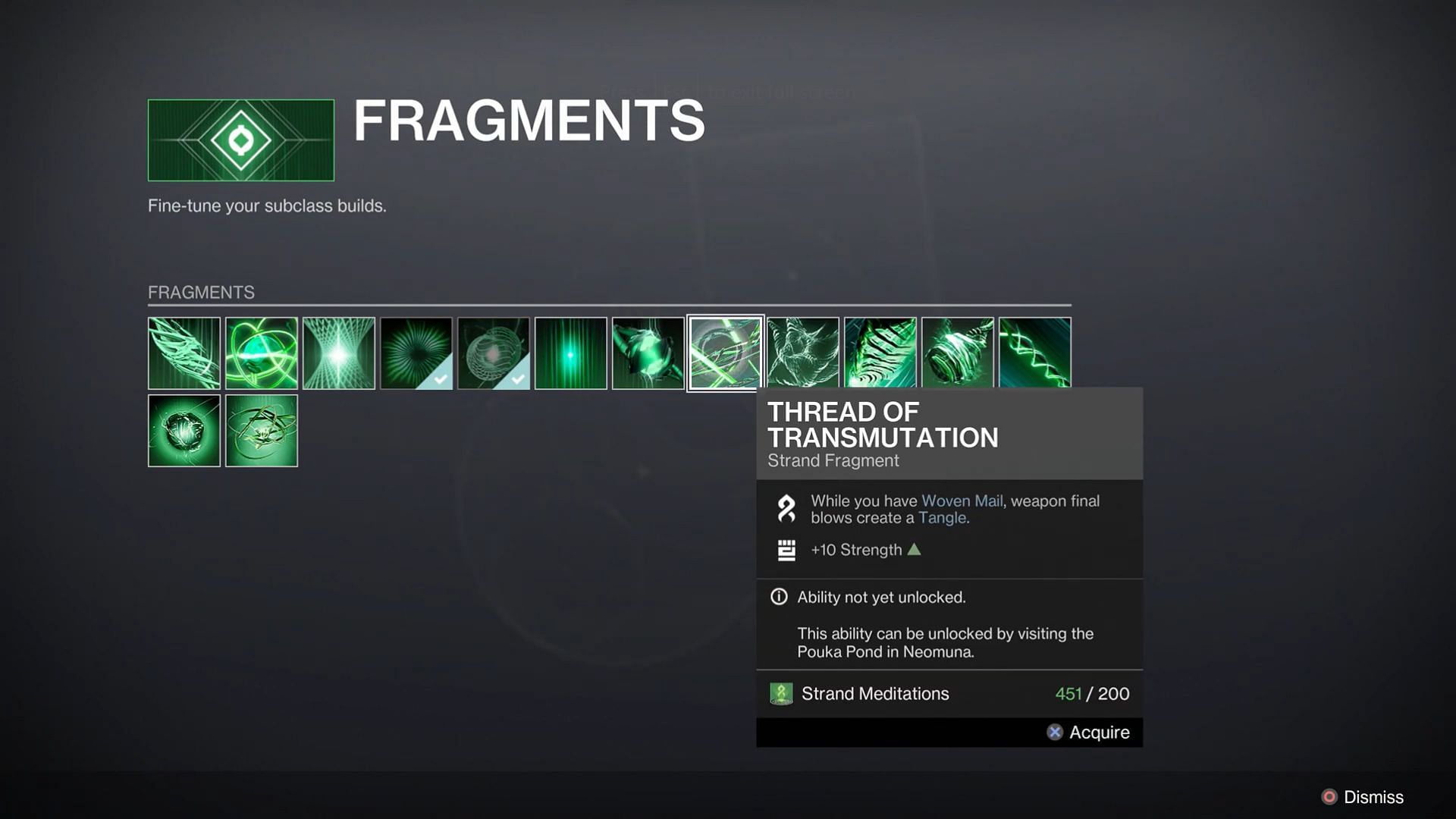 Players can trigger a Tangle using this Fragment (Image via Destiny 2)