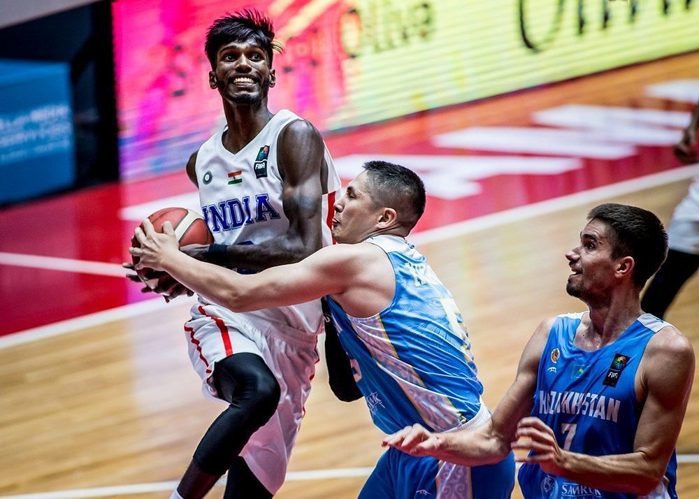 Pranav Prince scored the highest points (62) for India in the Paris 2024 Men's Basketball Asia qualification - Pre Qualifiers. (Image: FIBA)