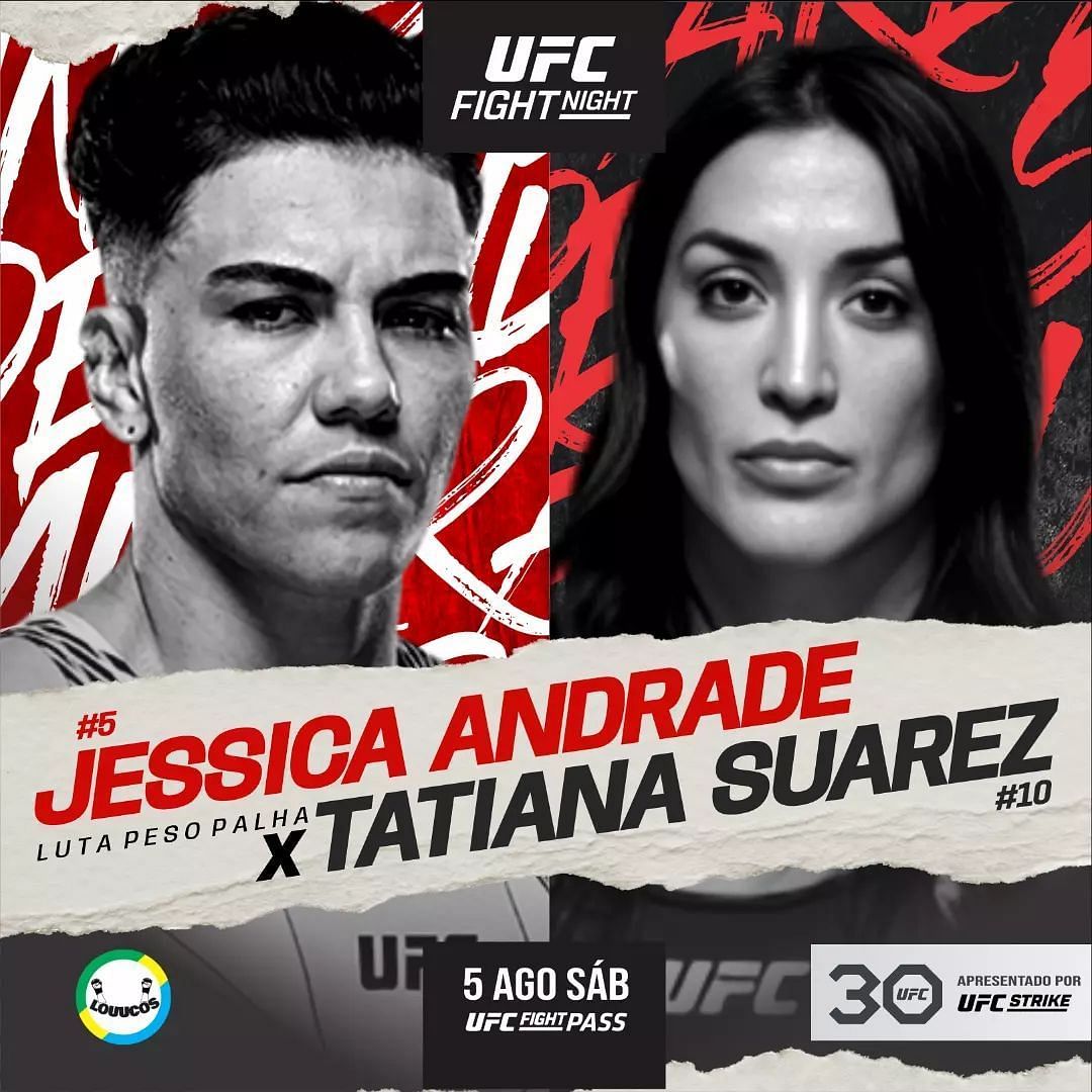 UFC Fight Night: Andrade vs. Suarez [Image Credit: Jessica Andrade&rsquo;s Instagram]