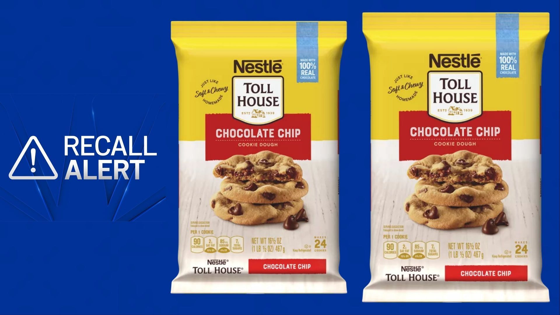 Nestle Toll House Cookie Dough recall Reason, affected batch codes