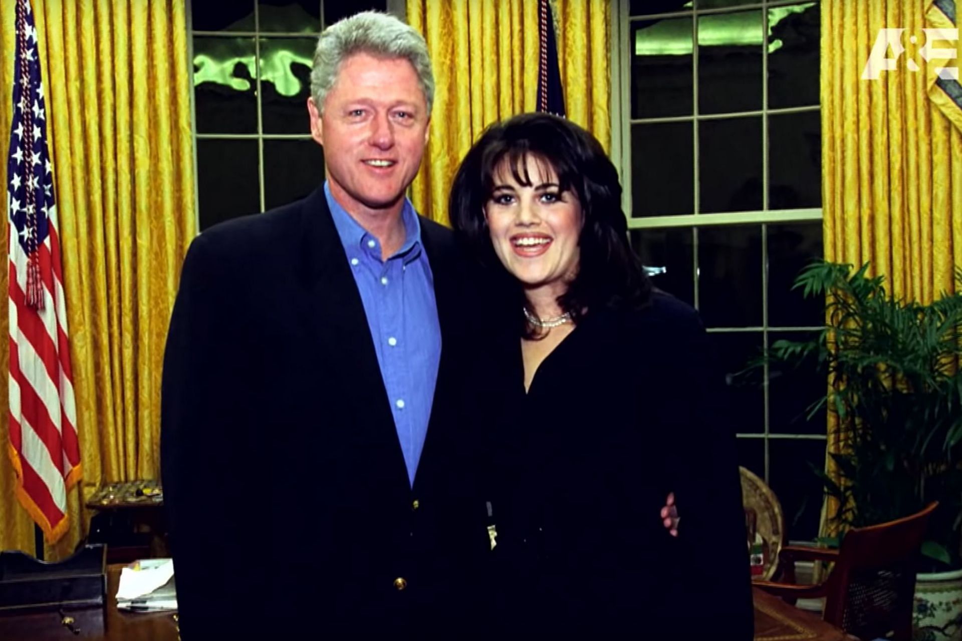 Bill Clinton and Monica Lewinsky in the White House (Image via A&amp;E)