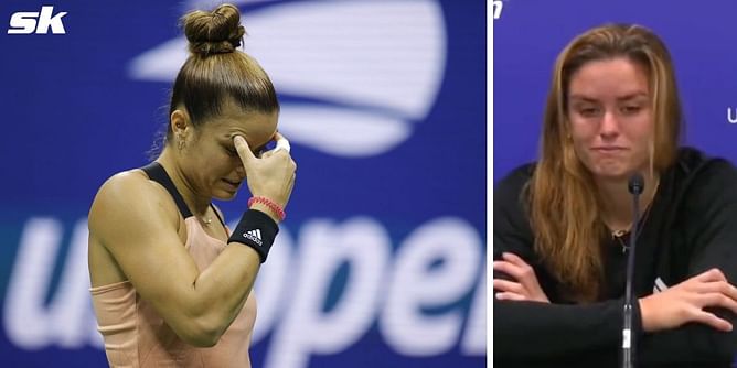 Emotional scenes at US Open as Maria Sakkari breaks down in tears after shock 1R defeat