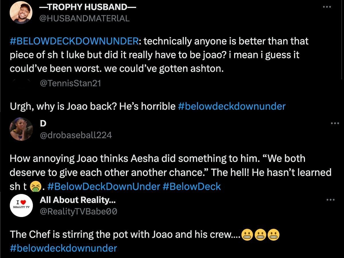 Fans react to Joao Franco joining Below Deck Down Under season 2 (Image via Twitter)