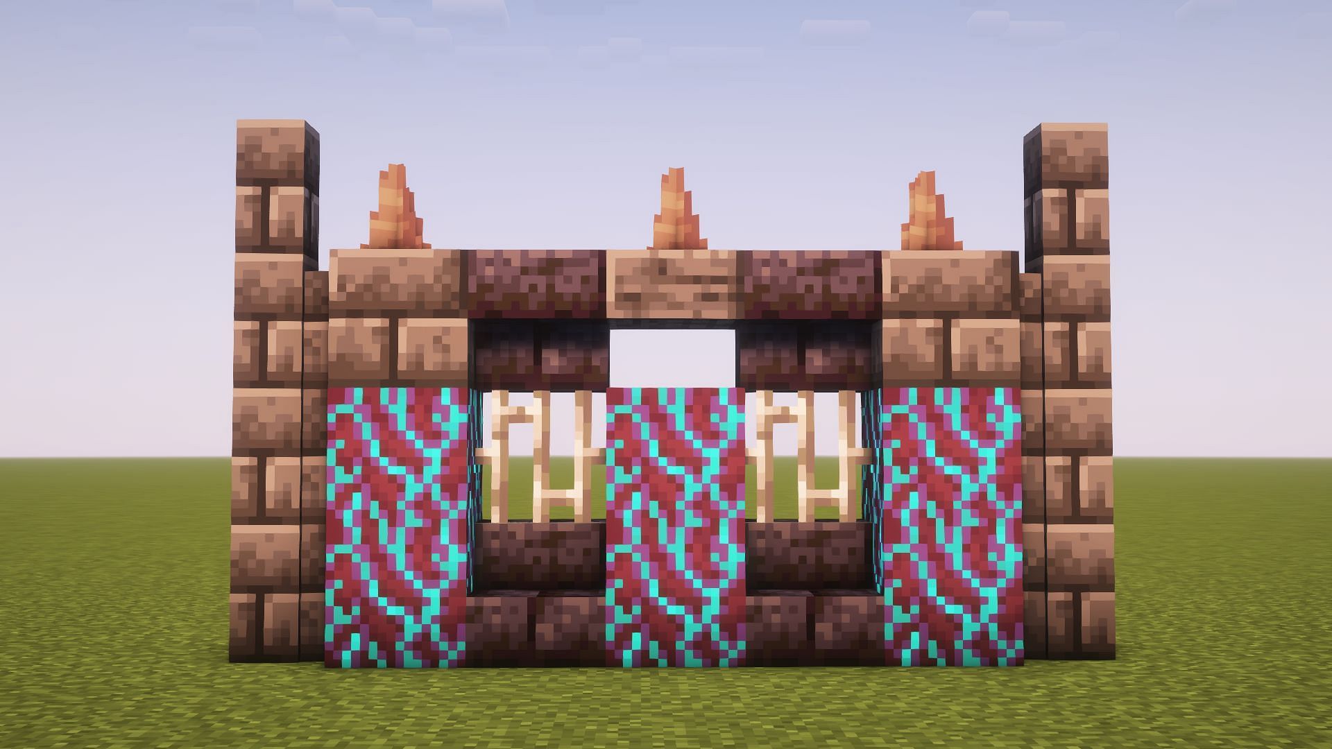 Evil-looking wall in Minecraft (Image via Mojang)