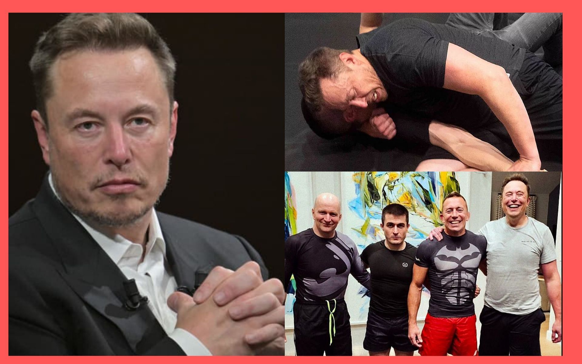 Elon Musk, Musk training with Lex Friedman, Musk alongside GSP, John Danaher &amp; Lex Friedman (Image Courtesy - Daily Mail, MARCA)