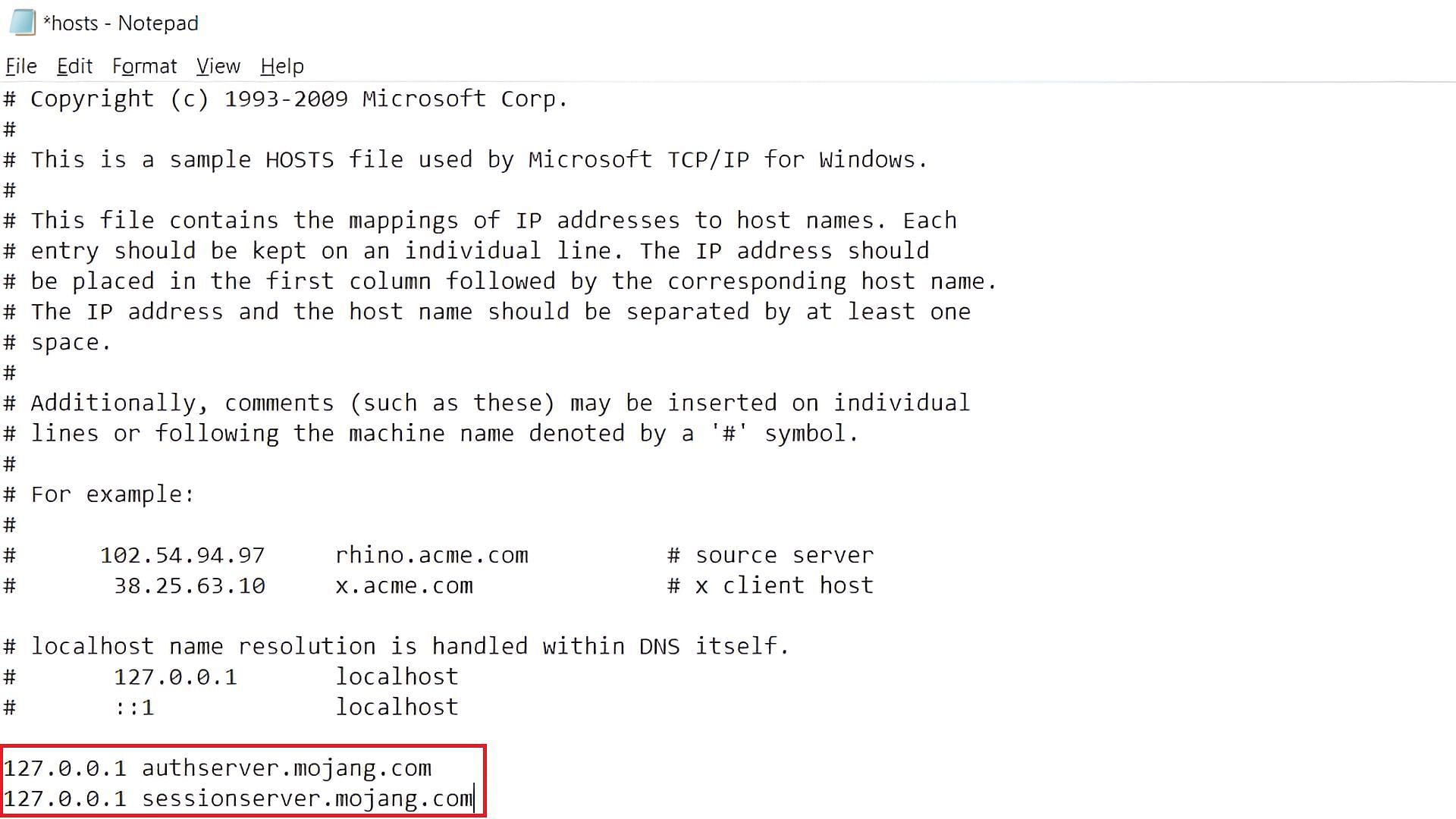 The hosts file in Windows can sometimes cause hangups in connectivity (Image via Microsoft)
