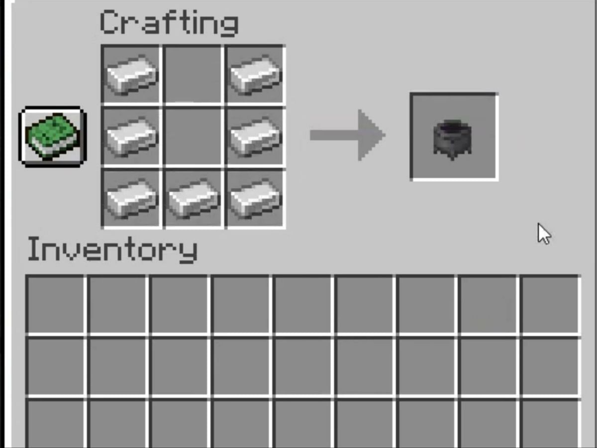 A cauldron is simple to design and won&#039;t take much effort (Image via Mojang Studios)