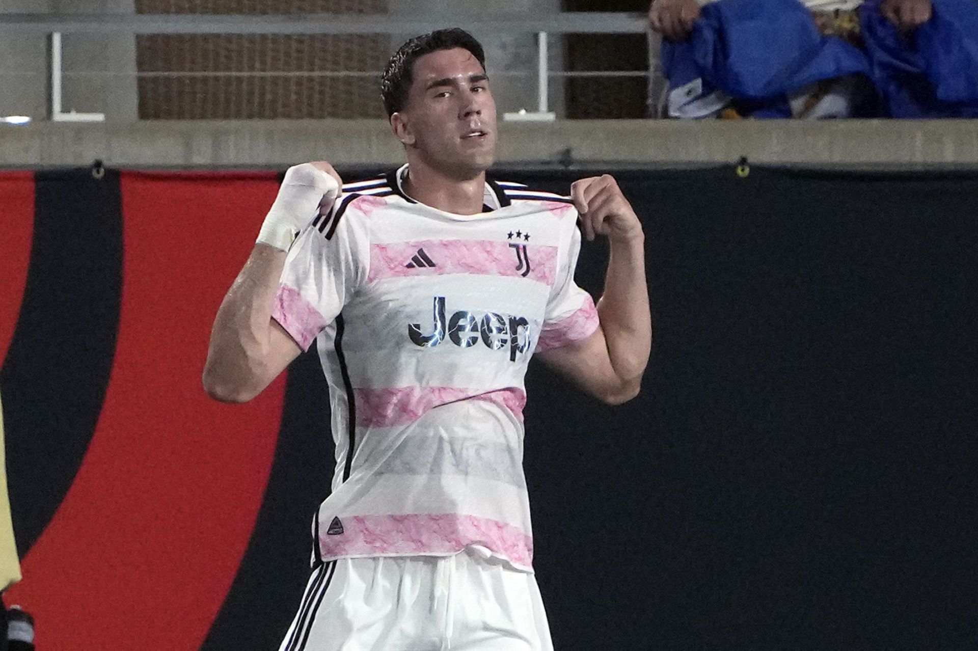 Dusan Vlahovic has admirers at the Santiago Bernabeu.