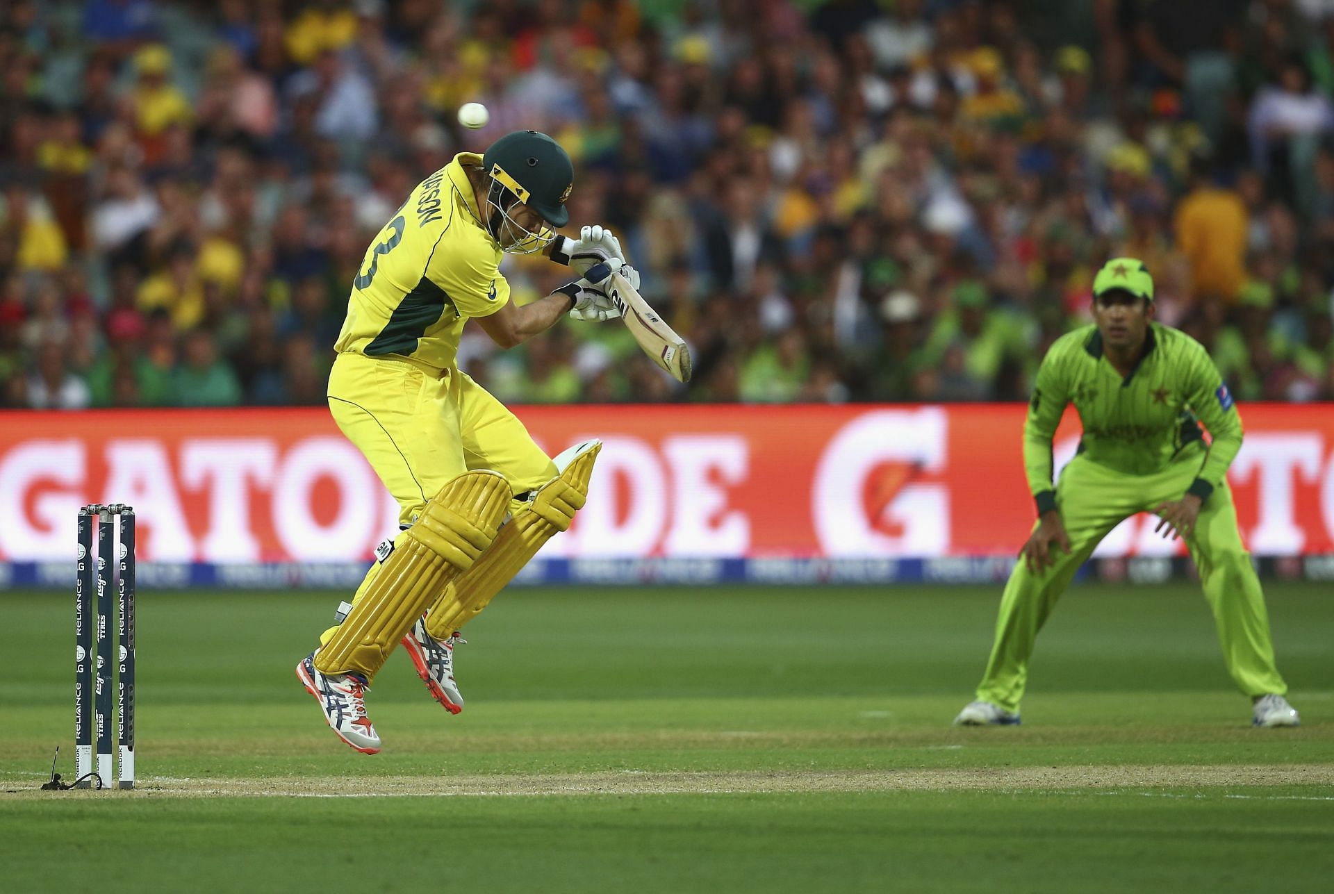 The Pakistan pacer bowled a barrage of short balls at Shane Watson. (Pic: Getty Images)