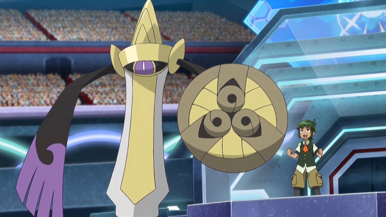 Aegislash as seen in the anime (Image via The Pokemon Company)