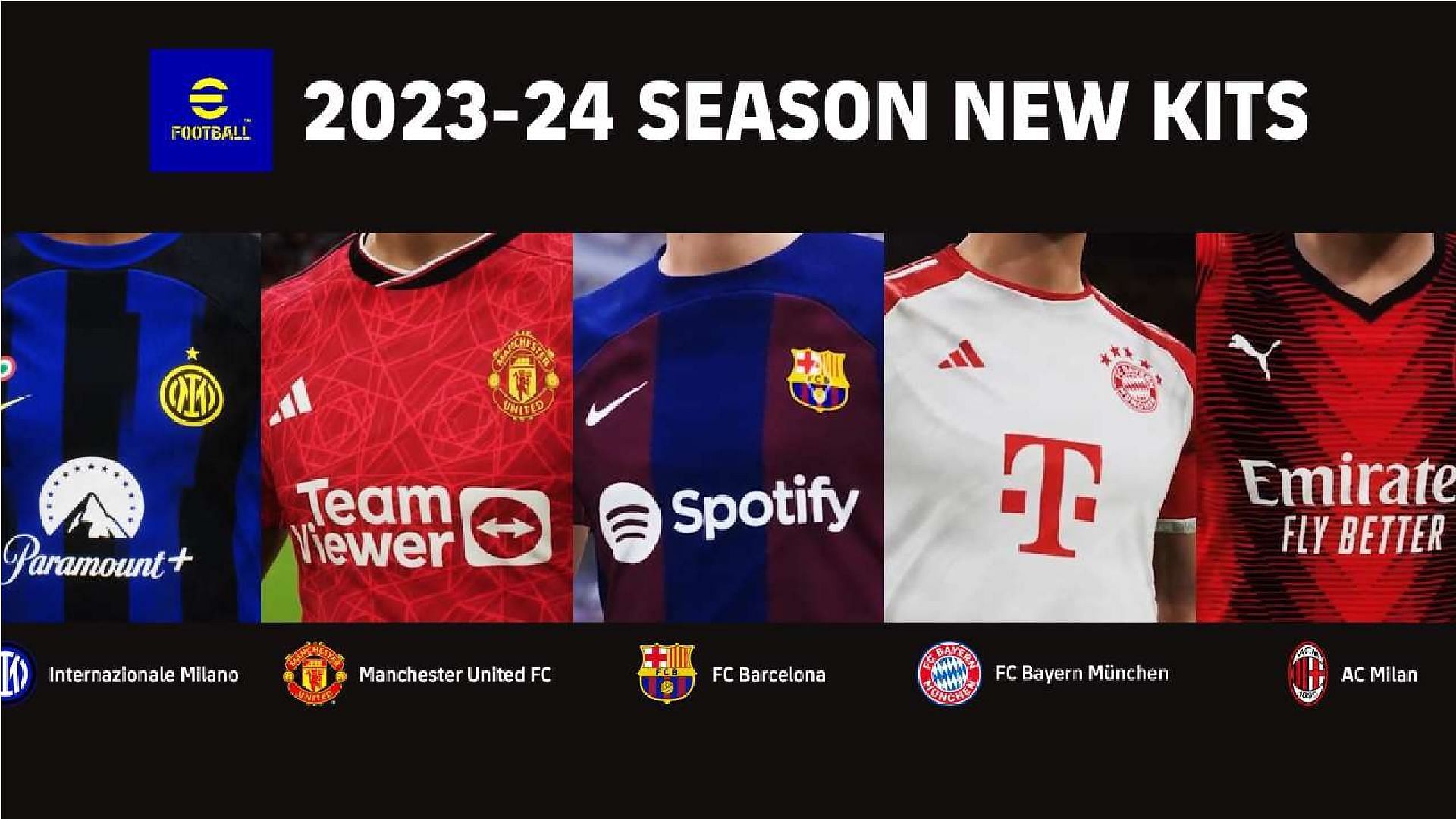 Jerseys in the new eFootball 2023 event (Image via Konami)