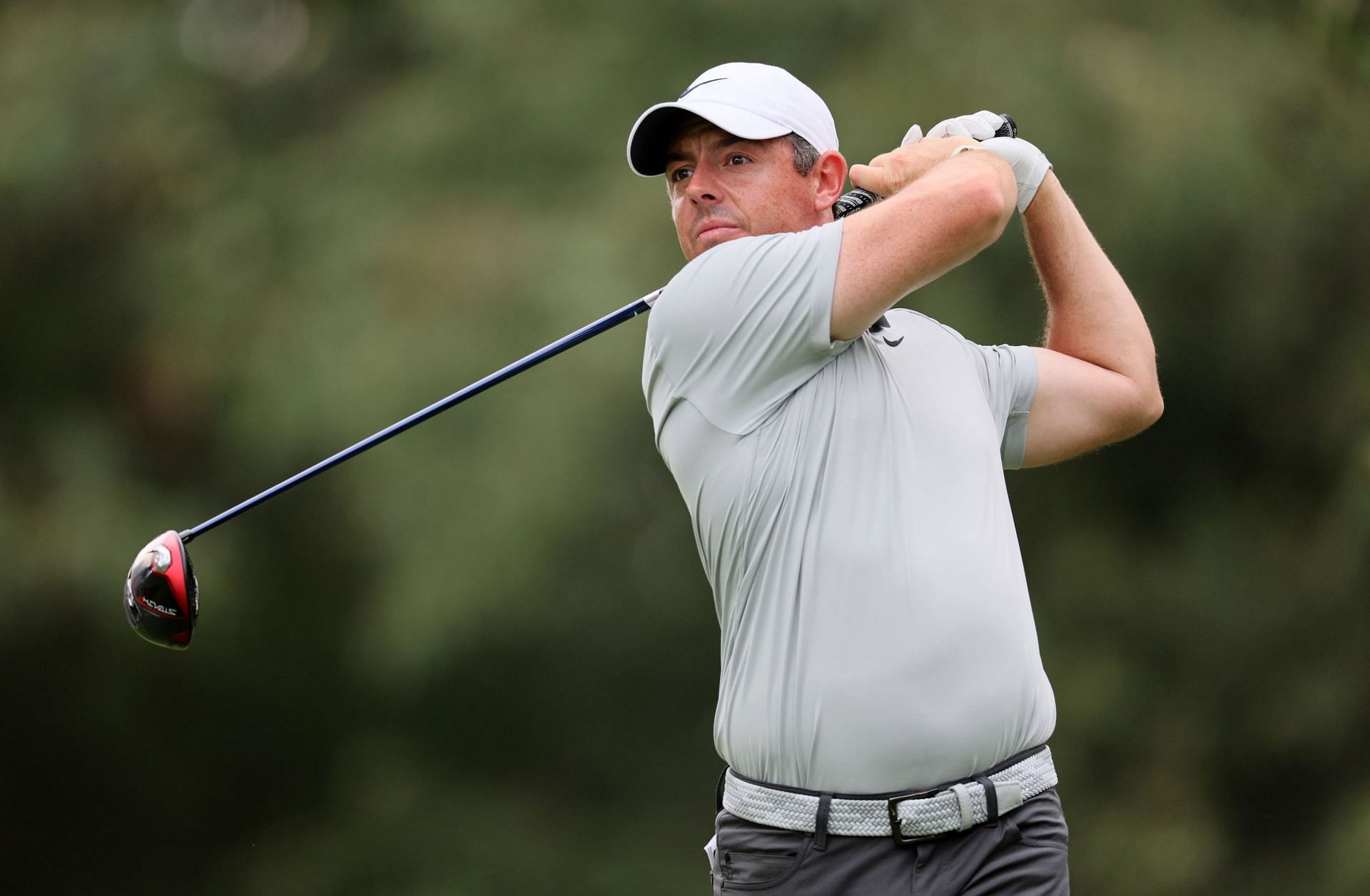 Rory McIlroy plays his shot from the seventh tee during the first round of the 2023 FedEx St. Jude Championship