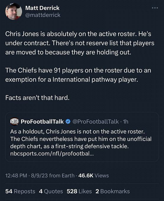 Kansas City Chiefs must 'up the ante' to show Chris Jones respect, Pro  Football Talk