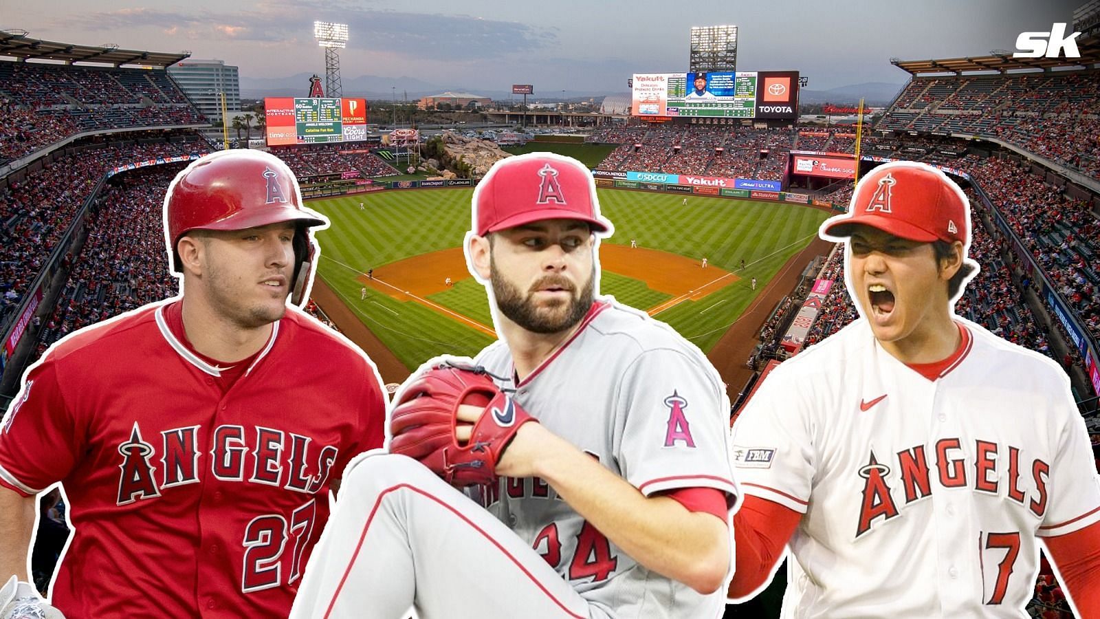 Los Angeles Angels Players - Mike Trout, Lucas Giolito, and Shohei Ohtani