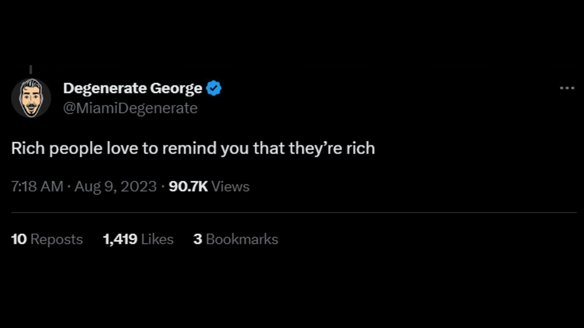 A netizen pointing out how Kim reminded people of how rich she really is. (Image via Twitter/Degenerate George)