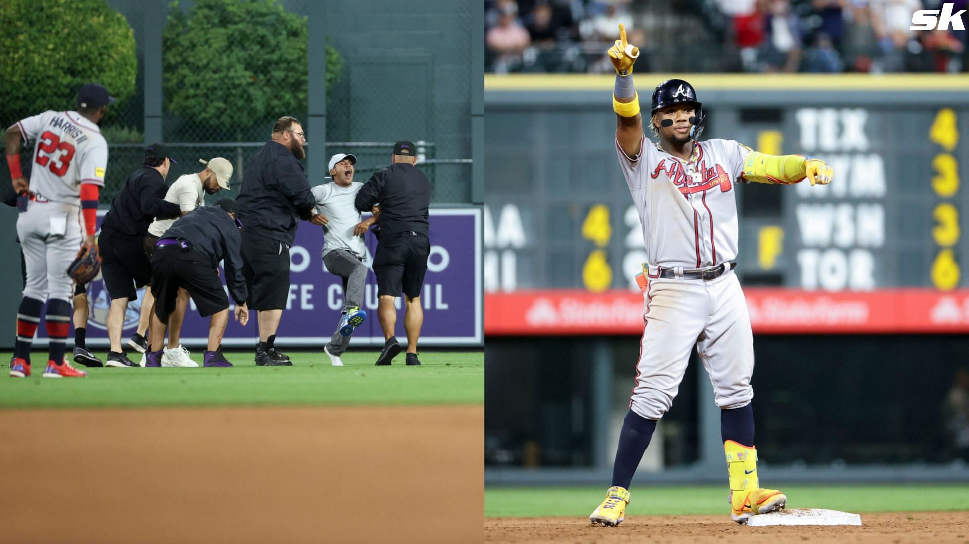 Ronald Acuna Jr. was tackled by a couple of fans