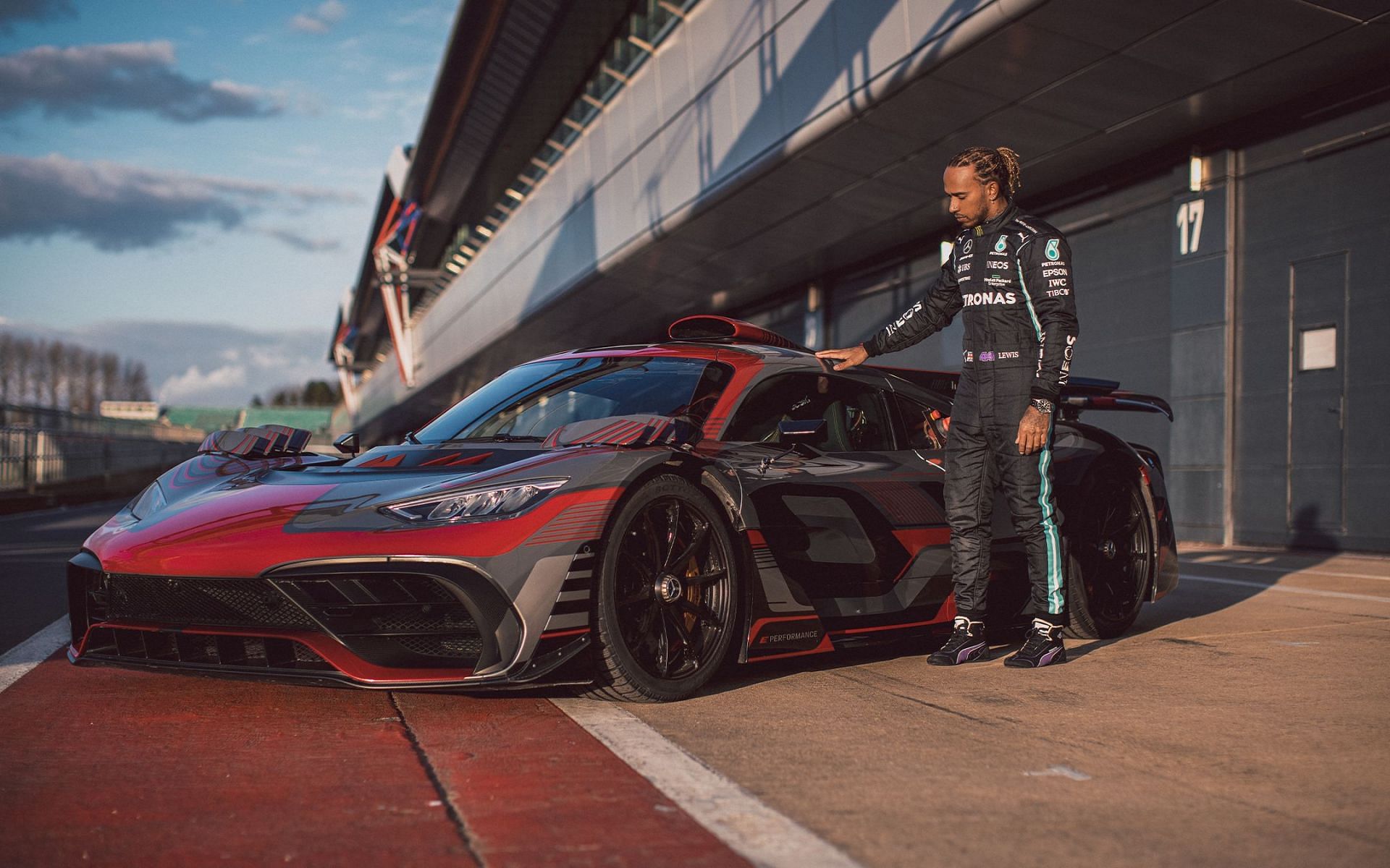 Lewis Hamilton with Mercedes-AMG Project One (Image via Twitter/@MercedesAMG)