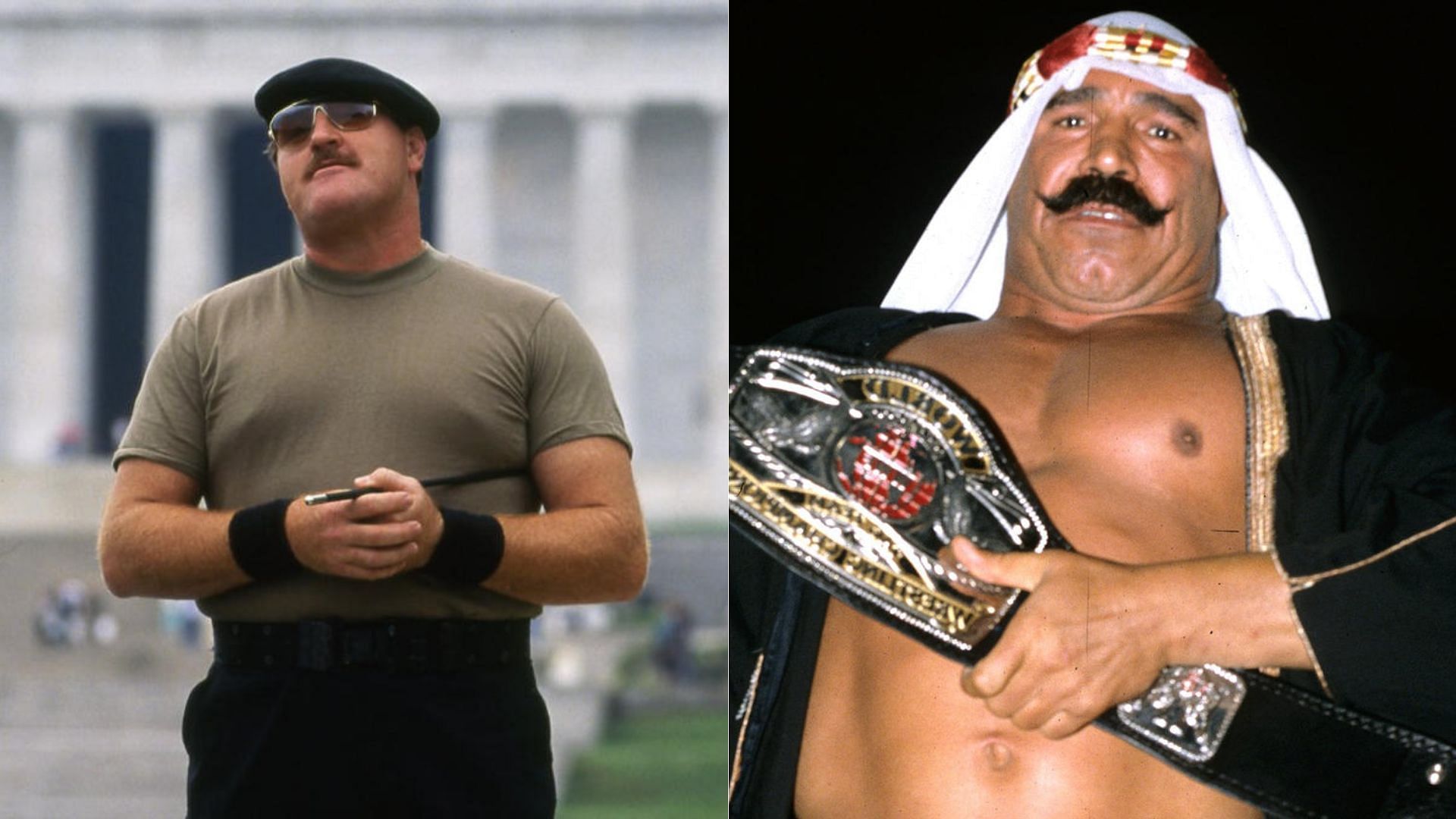 Sgt. Slaughter (left); The Iron Sheik (right)