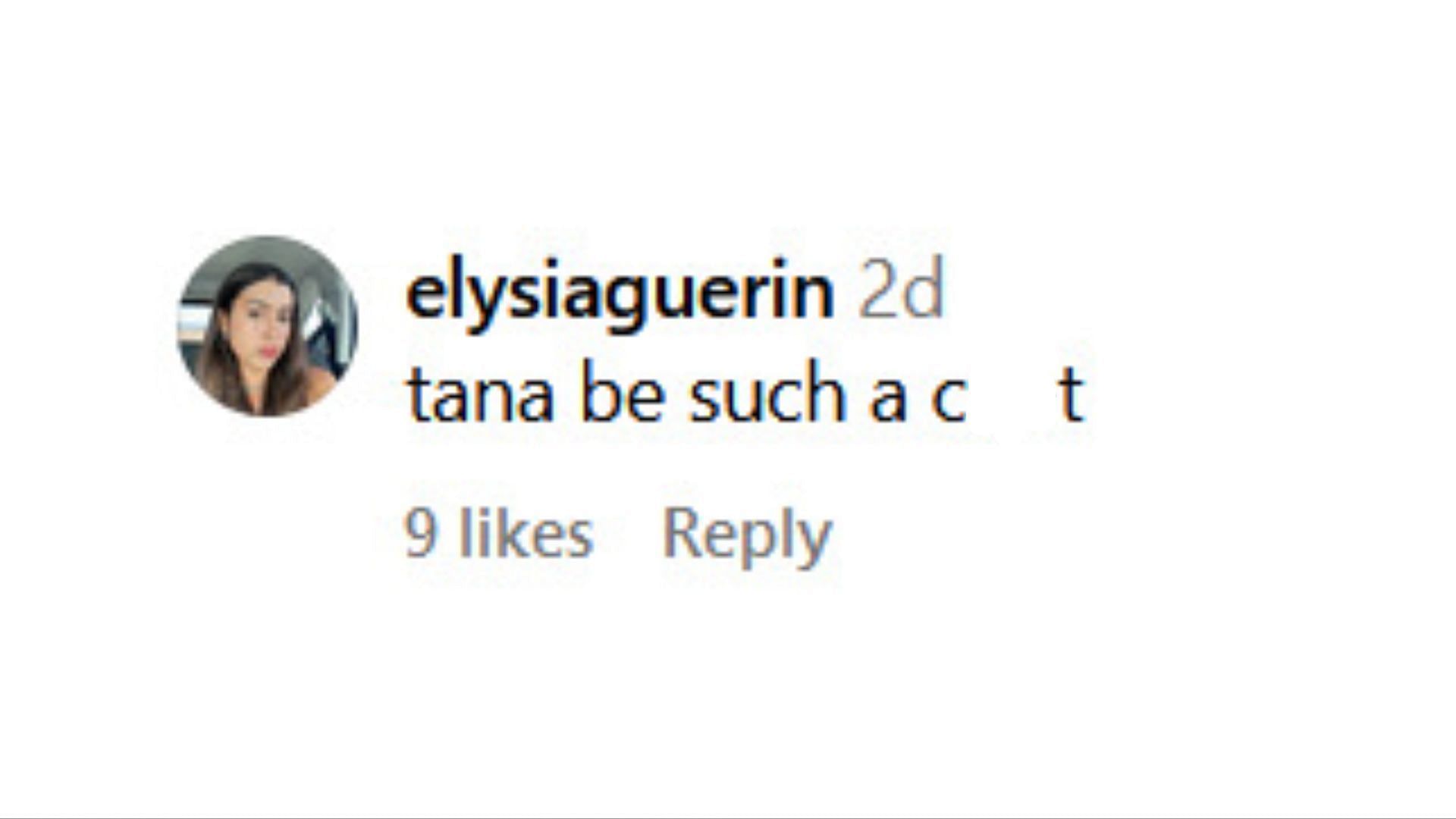 Netizens criticize Tana for her comment (Image via Instagram / @teatoktalk)