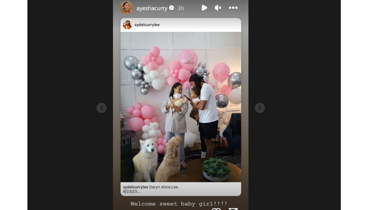 Ayesha Curry, Steph Curry&#039;s wife, welcomes the newly-born daughter of Sydel Curry and Damion Lee.