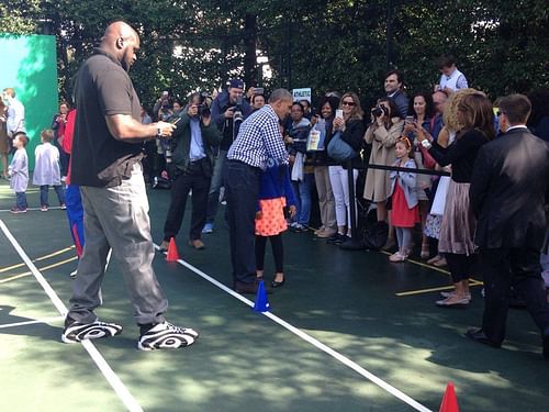 Shaquille O'Neal and Barack Obama (Photo: Josh Lederman)