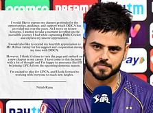 "Look forward to working with everyone to reach new heights"- Nitish Rana bids farewell to Delhi and moves to UP ahead of upcoming domestic season