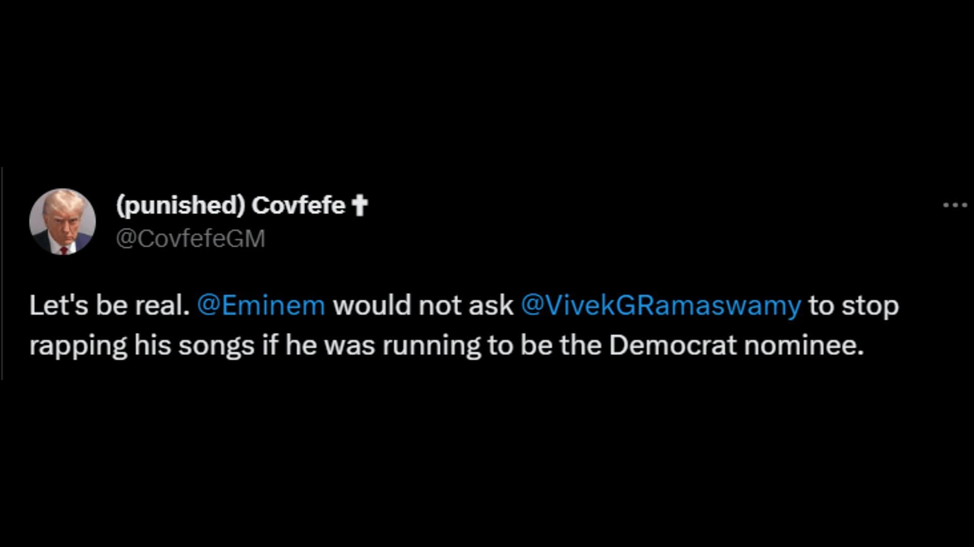 A tweet saying Em favors the Democrats. (Image via X/punished Covfefe)