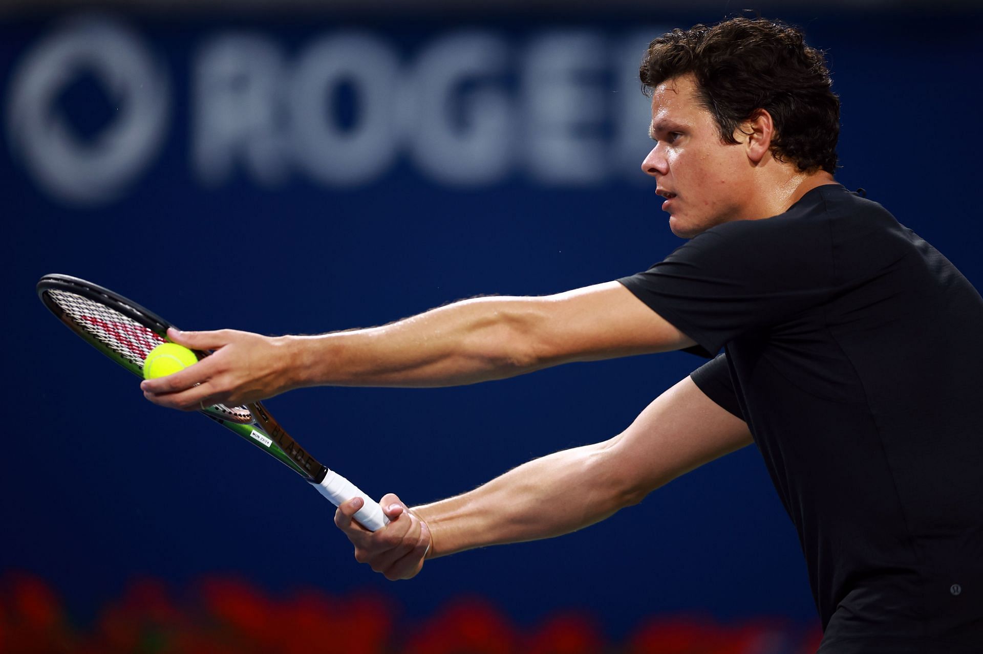 Milos Raonic in action: National Bank Open Toronto.