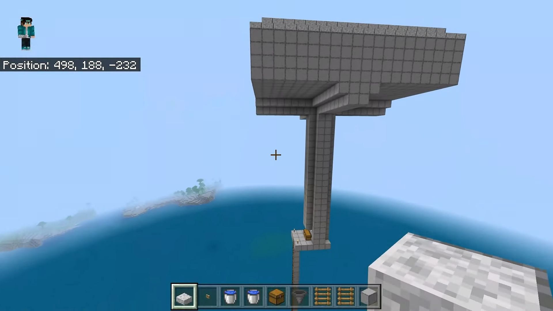 The tower&#039;s structure including its collection area and slab-constructed spawn-proofed roof (Image via FryBry/YouTube)