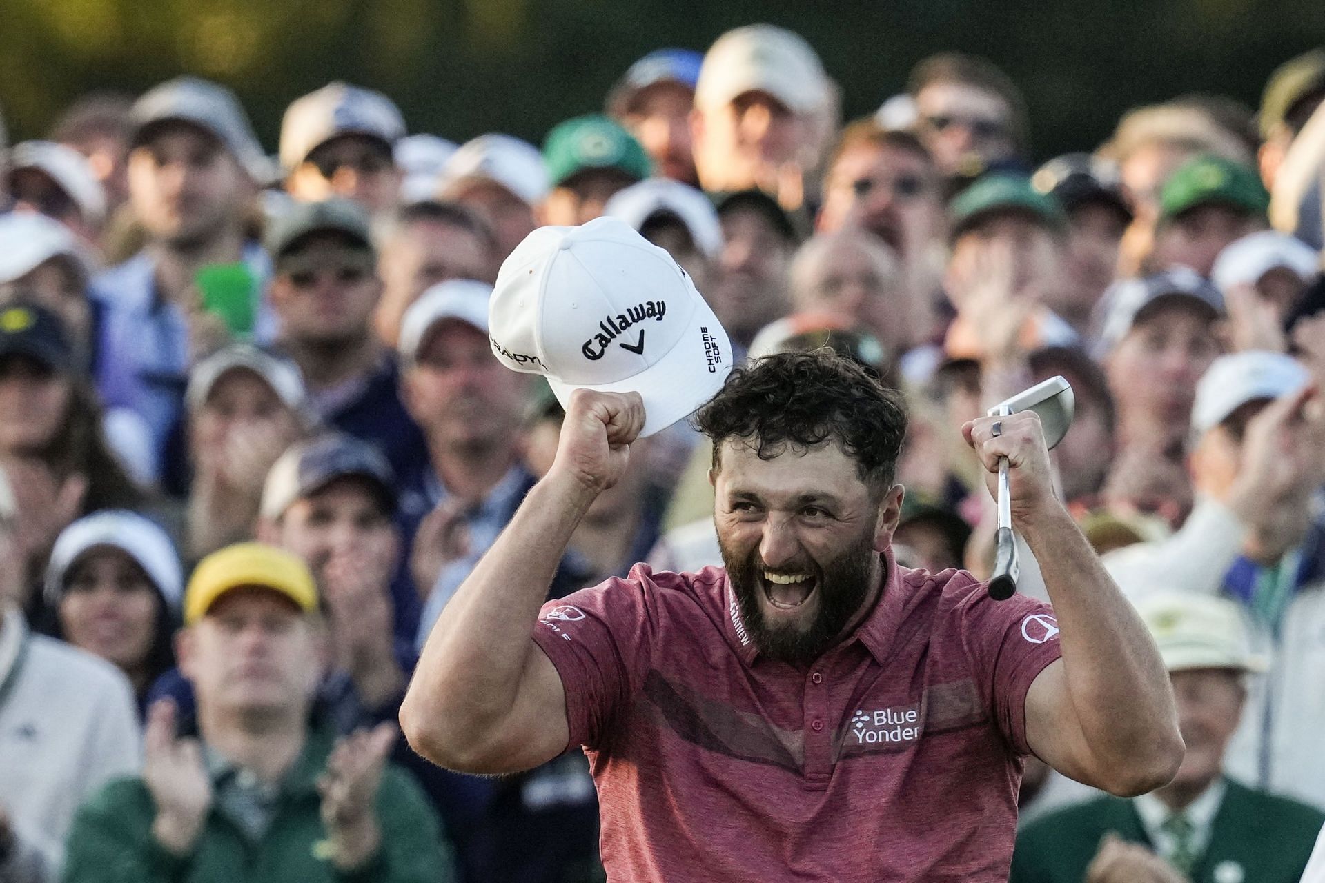 Jon Rahm winning the Masters 2023 (via Getty)