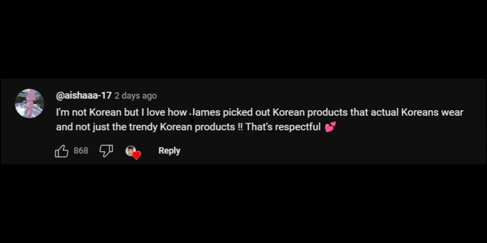 Positive reactions to James&#039; makeup video. (Image via YouTube/@JamesCharles)