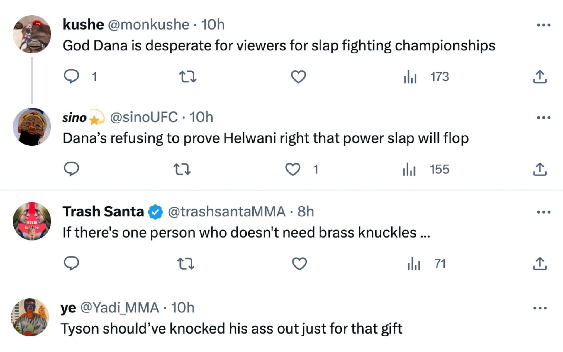 Fans react to Mike Tyson's gift from the UFC president. [via Twitter]