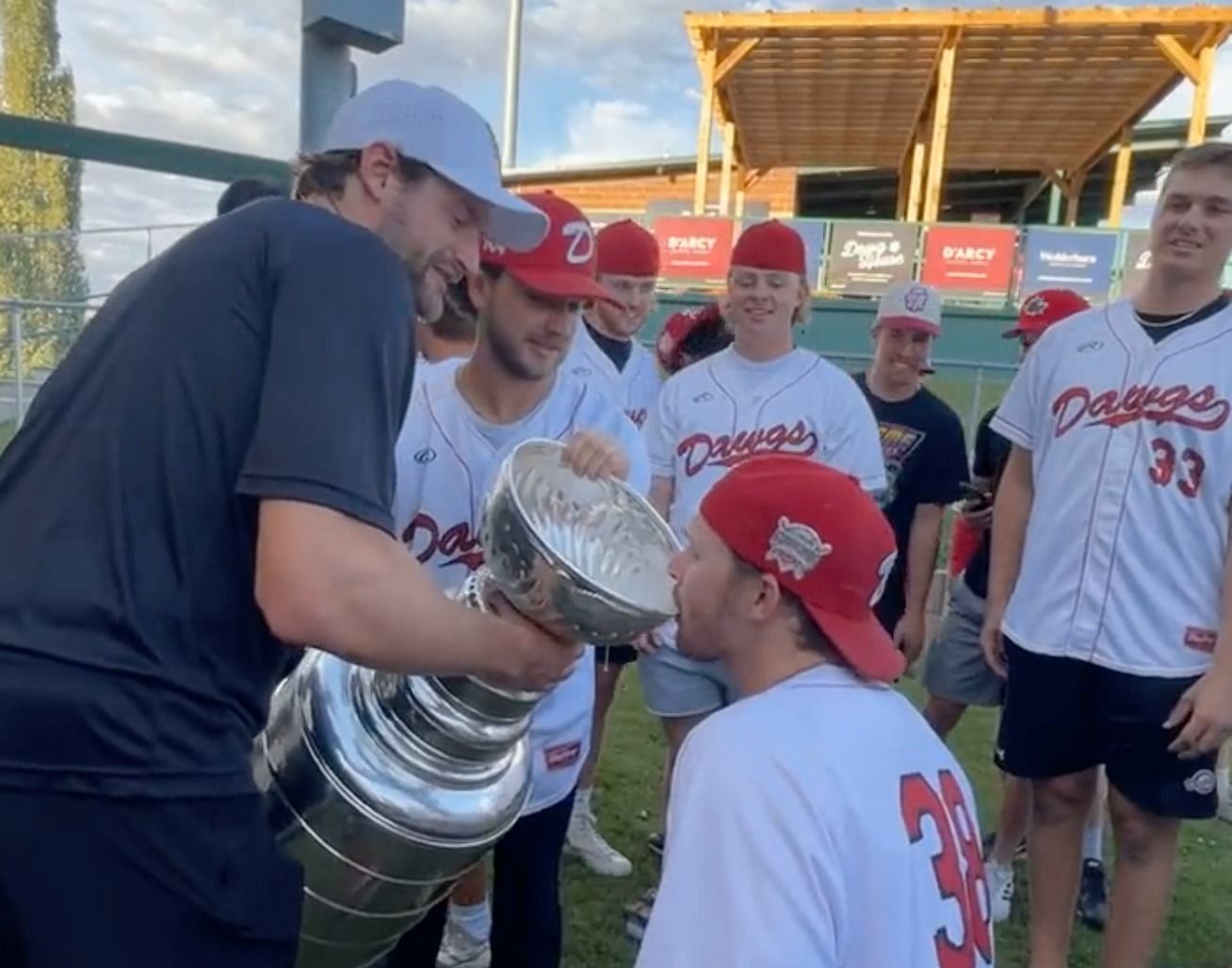 Adin Hill with the Cup