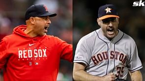 WATCH: Justin Verlander frustratingly tells Red Sox manager Alex Cora to get off the field