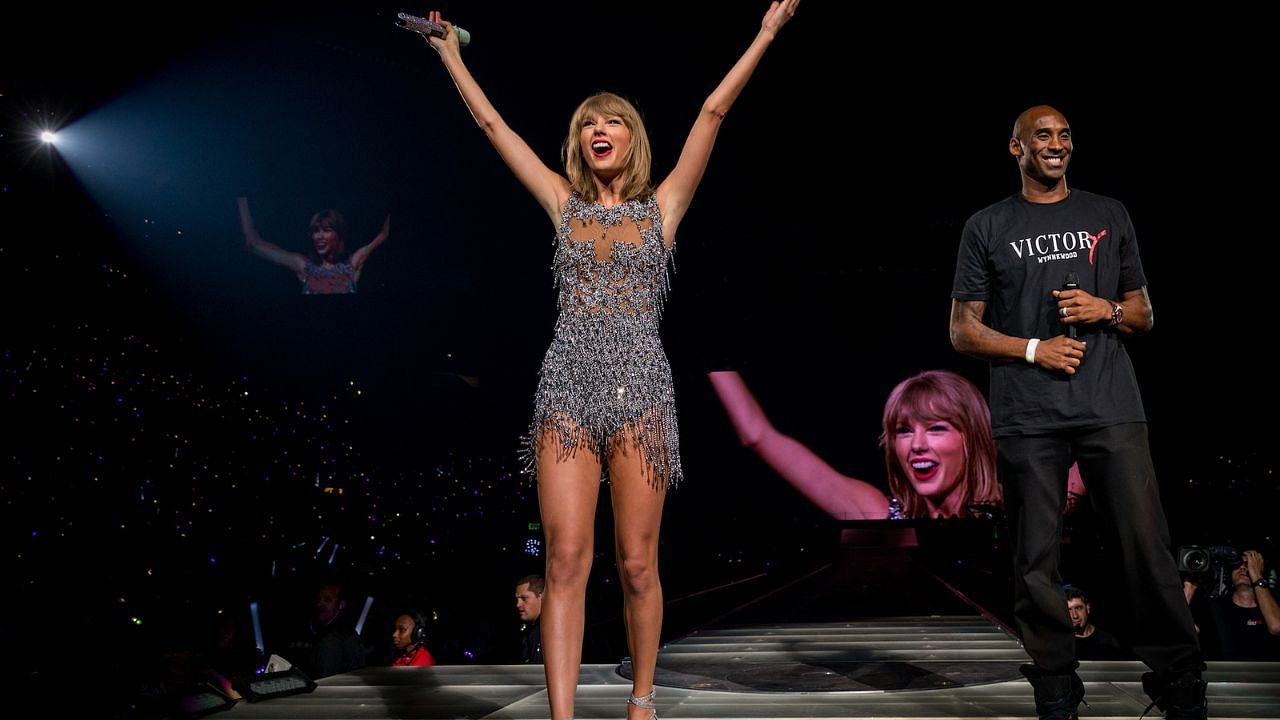 Kobe Bryant and Taylor Swift during her 2015 concert at the Staples Center.