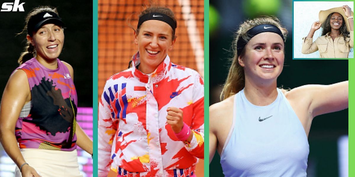 (From L-R) Jessica Pegula, Victoria Azarenka and Elina Svitolina; Sloane Stephens (inset)