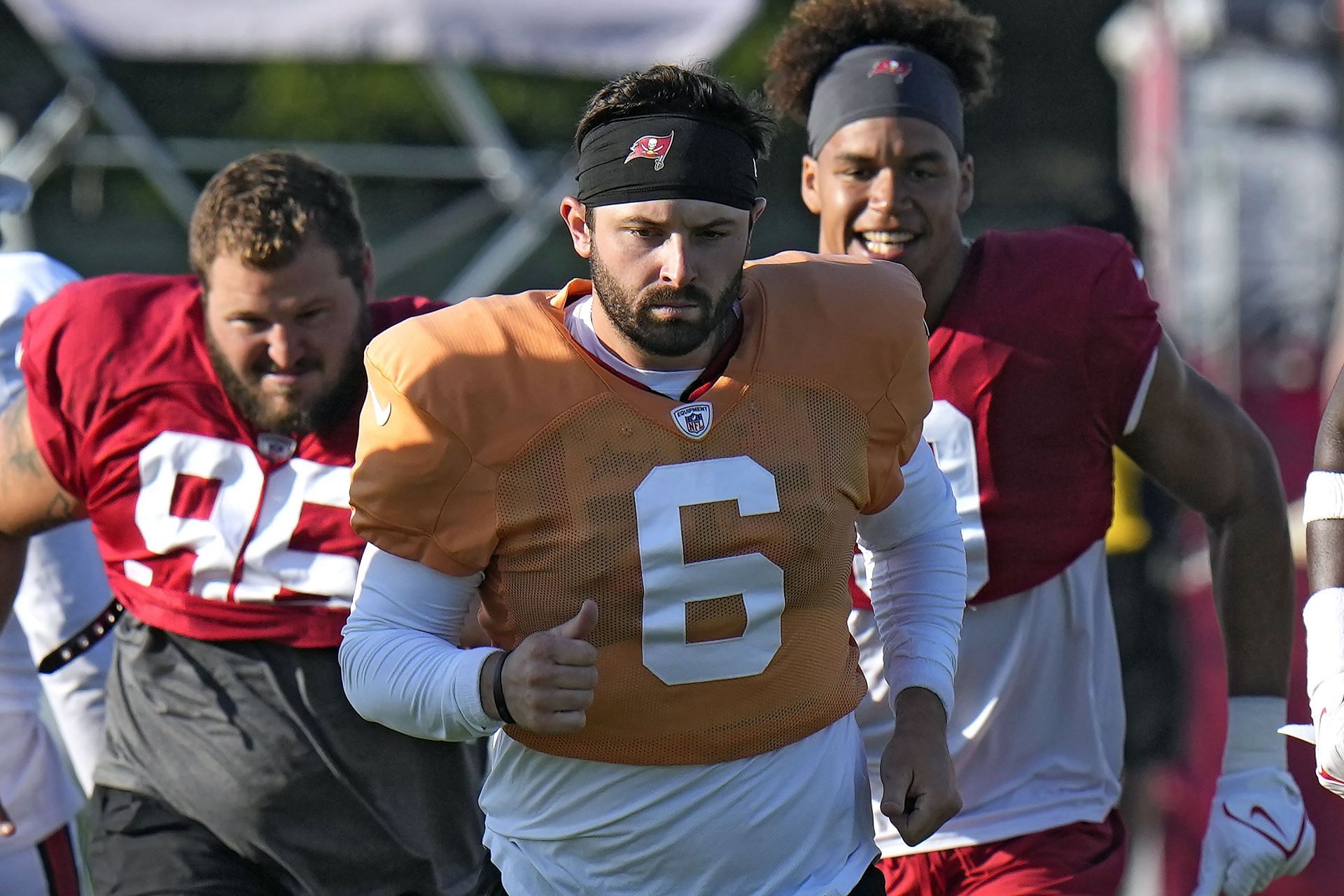 Mayfield at training camp.