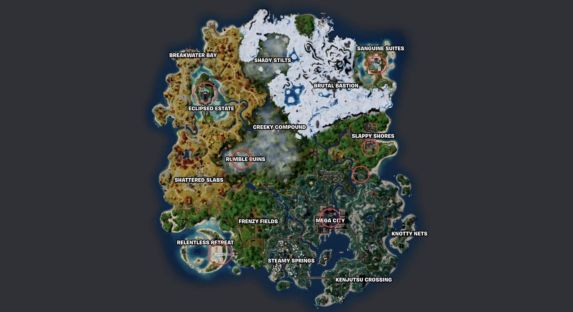 Mythic boss location in Fortnite Chapter 4 Season 4 (Image via FN.gg)