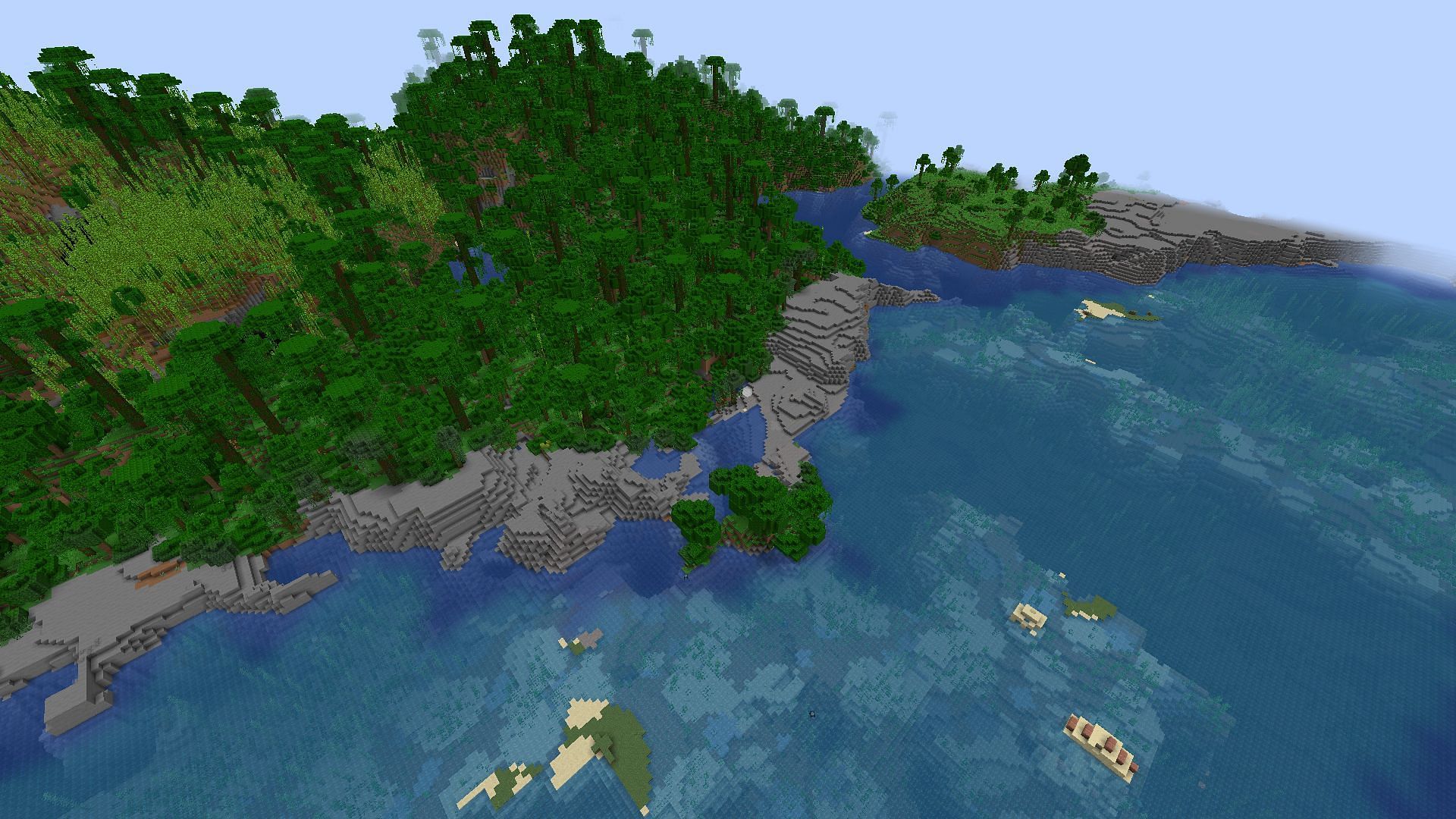 This massive jungle island would be the perfect place for a survival island challenge (Image via Mojang)