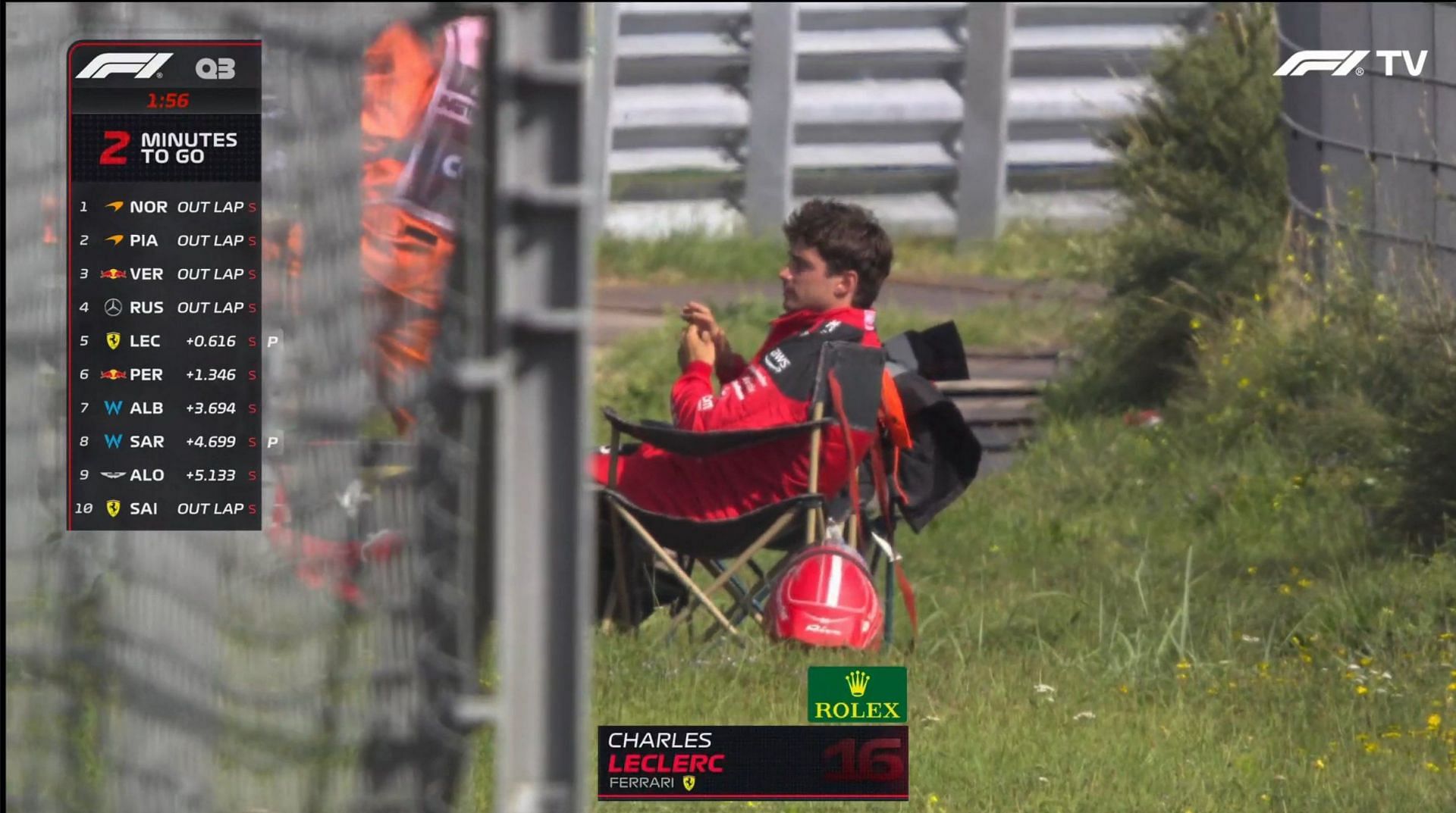 Charles Leclerc after his crash in qualifying
