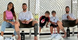 Antonela Roccuzzo reacts as Lionel Messi shares family snaps on Instagram