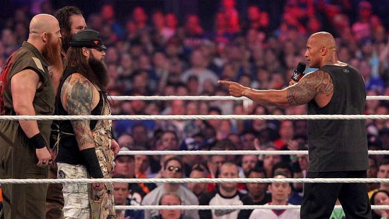The Rock and Bray Wyatt at WrestleMania 32