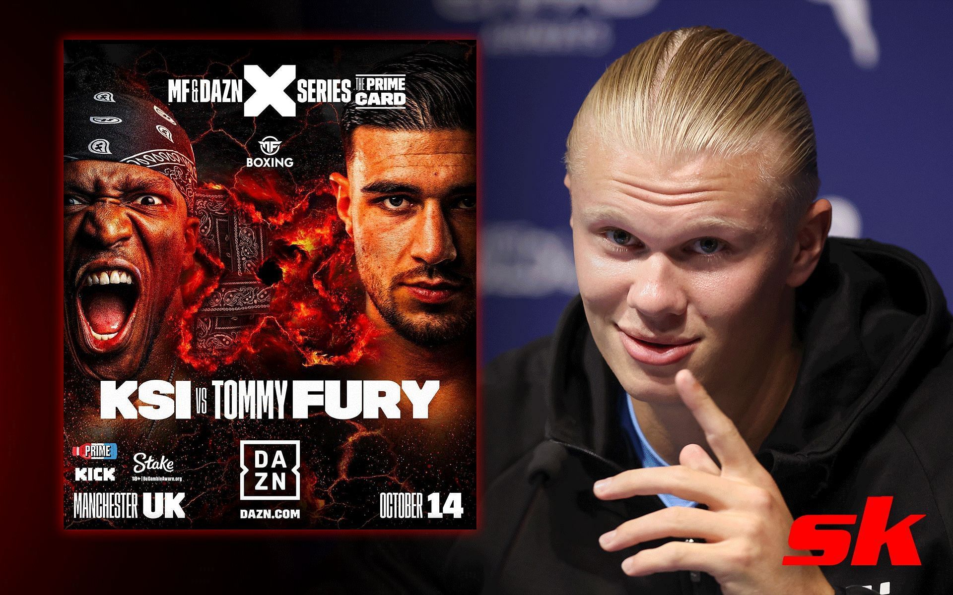 Erling Haaland weighs in on KSI vs. Tommy Fury [Images via: @tommyfury on Instagram and Getty]