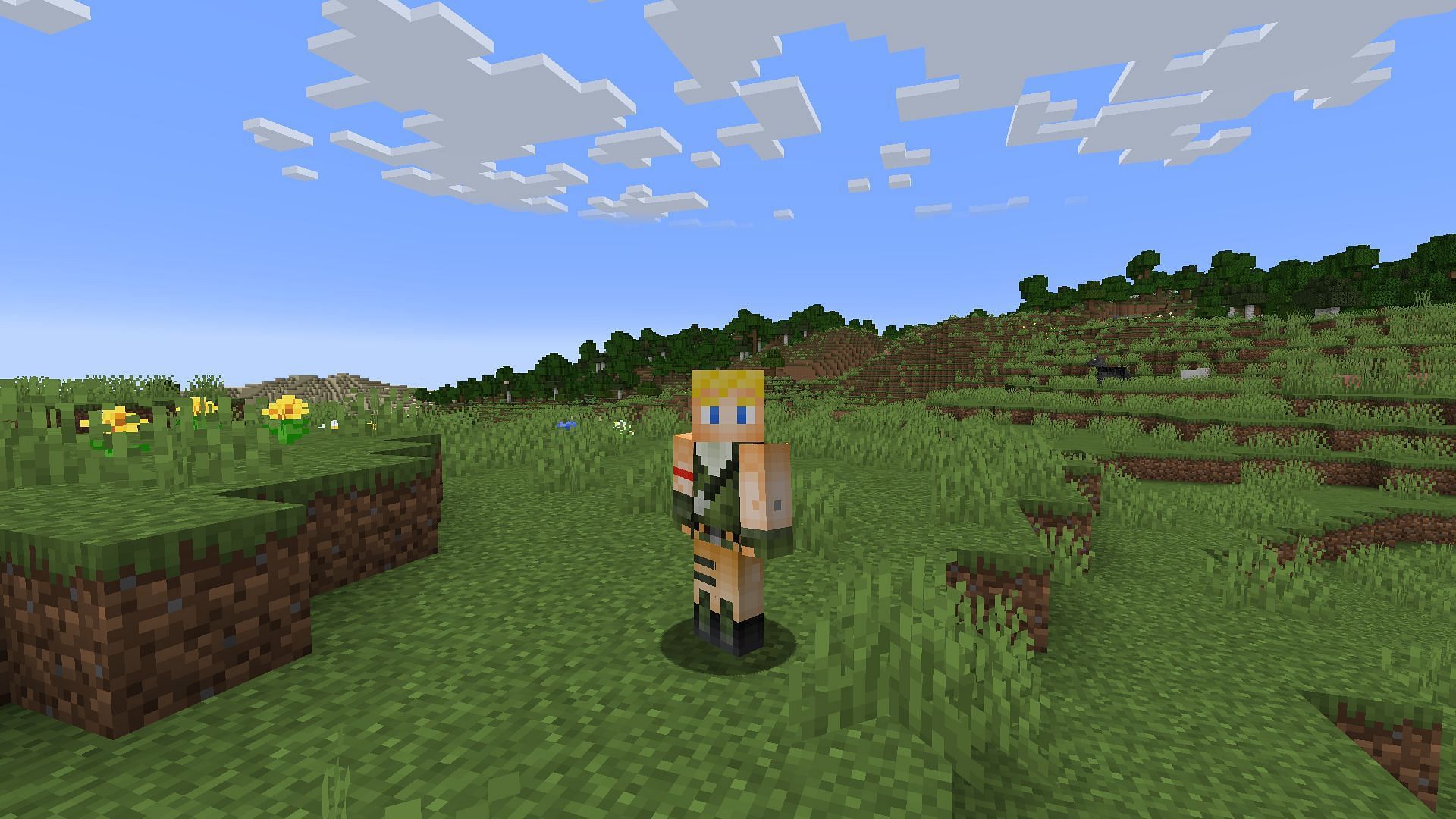 Jonesy may be a default skin, but he still looks pretty great in Minecraft (Image via Mojang)