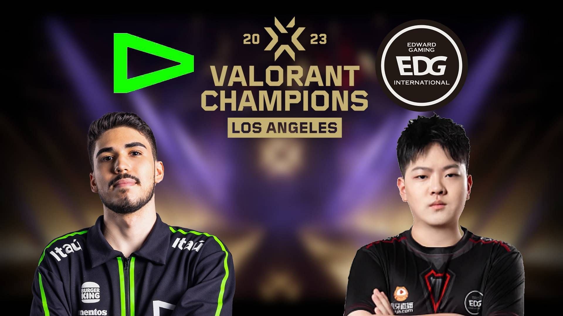 LOUD vs EDward Gaming at Valorant Champions 2023 (Image via Sportskeeda)